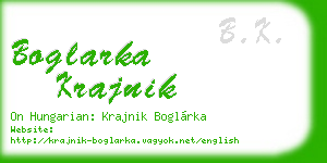 boglarka krajnik business card